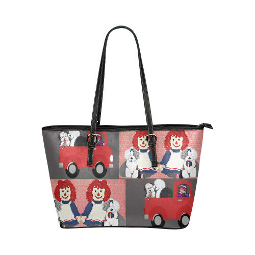 Raggedy Ann and Andy Leather Tote Bag/Large (Model 1651)