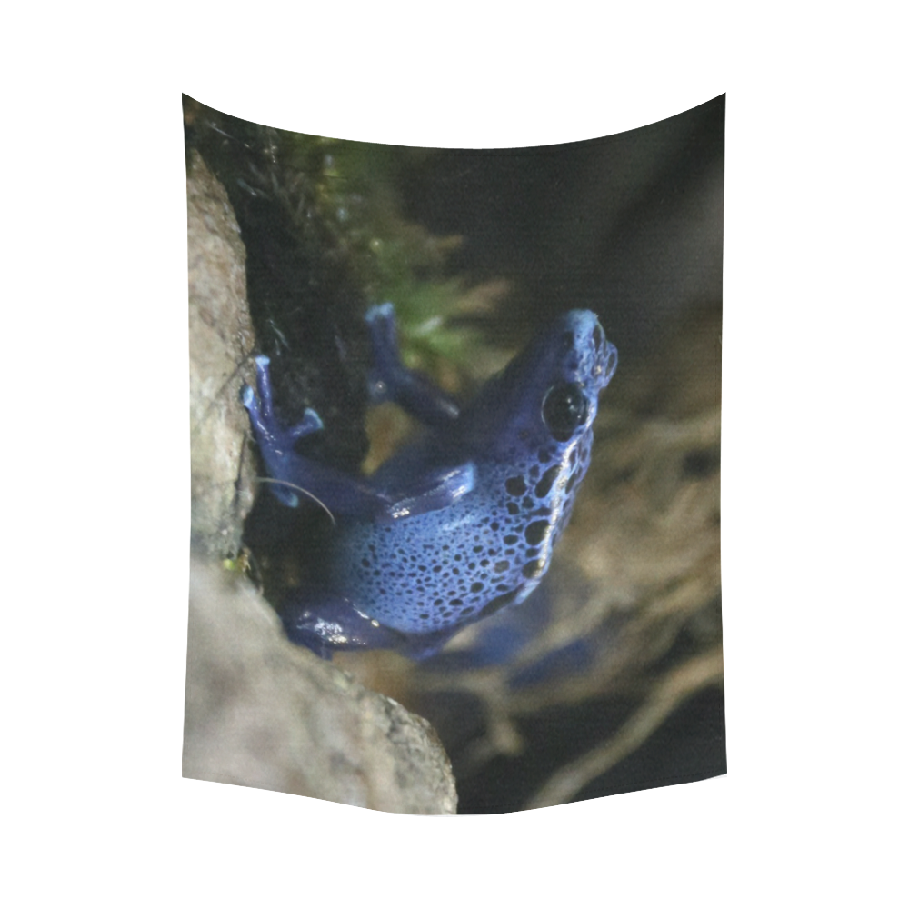 Blue Poison Arrow Frog Cotton Linen Wall Tapestry 80"x 60"