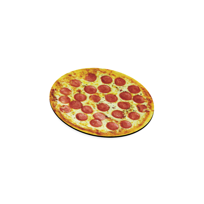 Novelty Cheesy Pepperoni Pizza Round Coaster