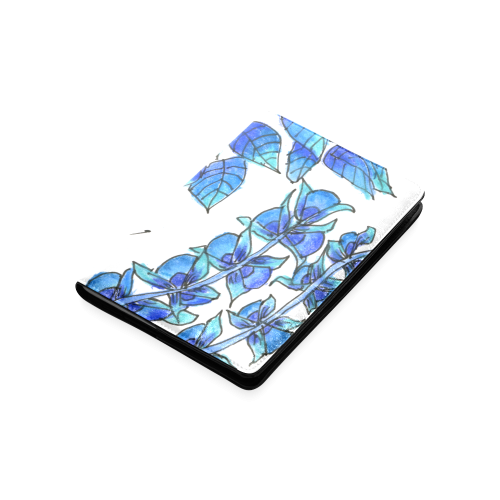 Pretty Blue Flowers, Aqua Garden Zendoodle Custom NoteBook A5