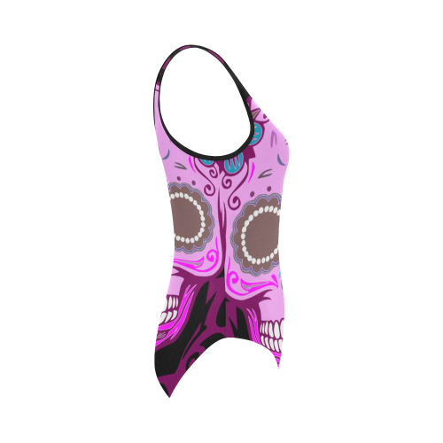 SKULL PINK Vest One Piece Swimsuit (Model S04)