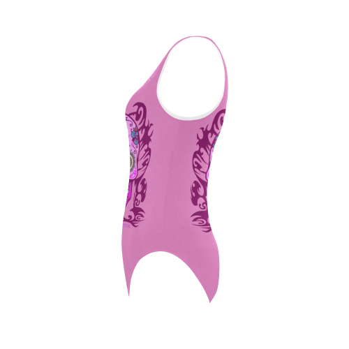 SKULL PINK Vest One Piece Swimsuit (Model S04)