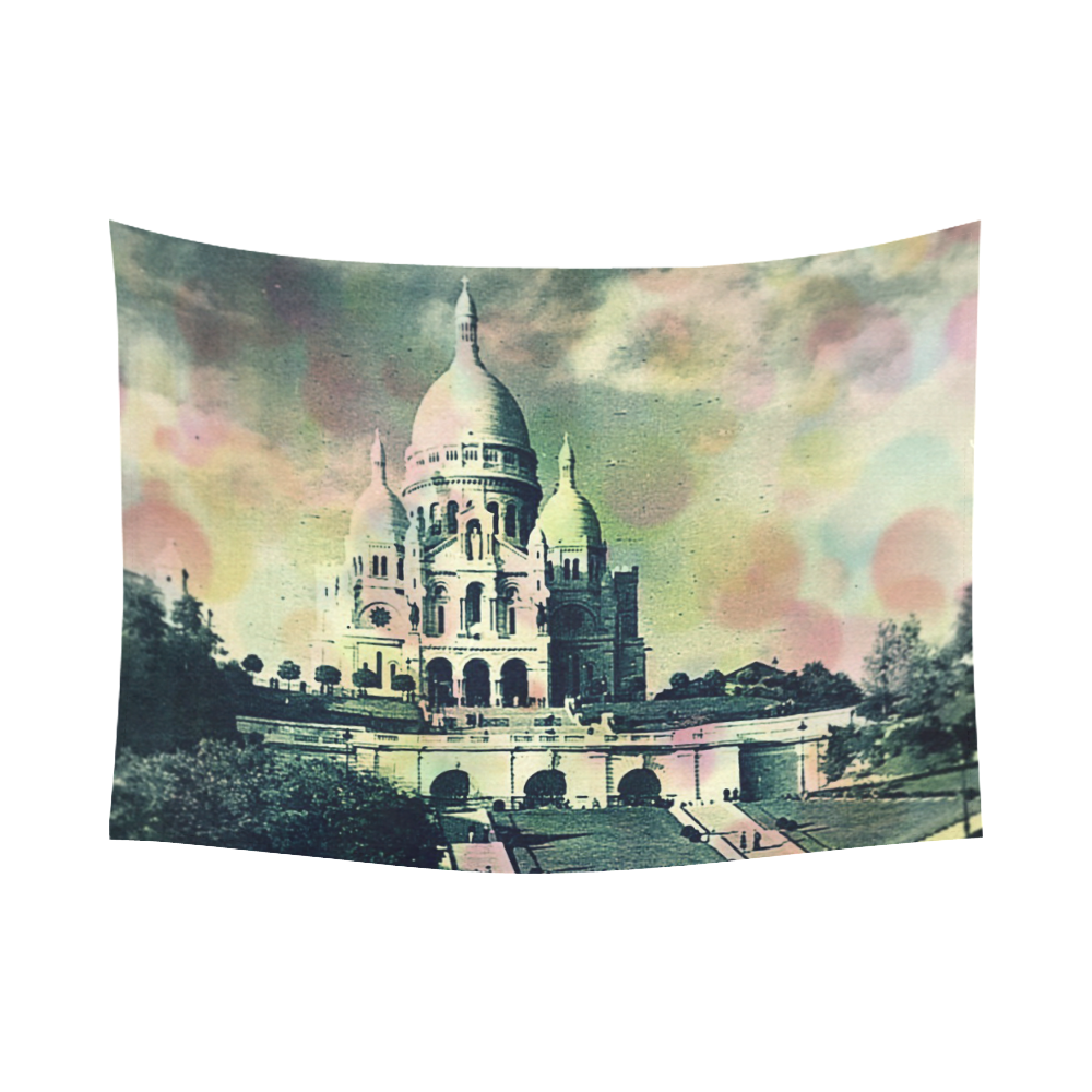 Sacre Coeur Funky Dots Cotton Linen Wall Tapestry 80"x 60"