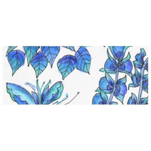 Pretty Blue Flowers, Aqua Garden Zendoodle White Mug(11OZ)
