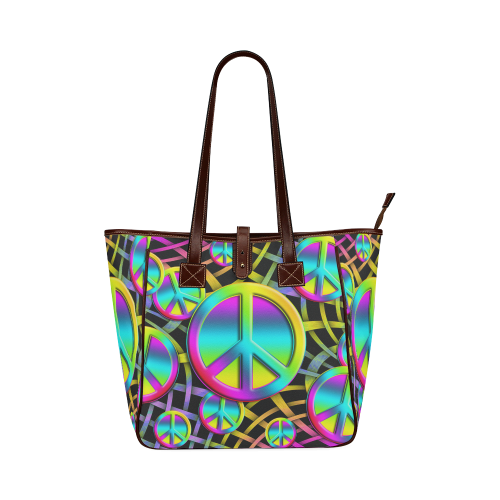 Colorful Peace Pattern Classic Tote Bag (Model 1644)