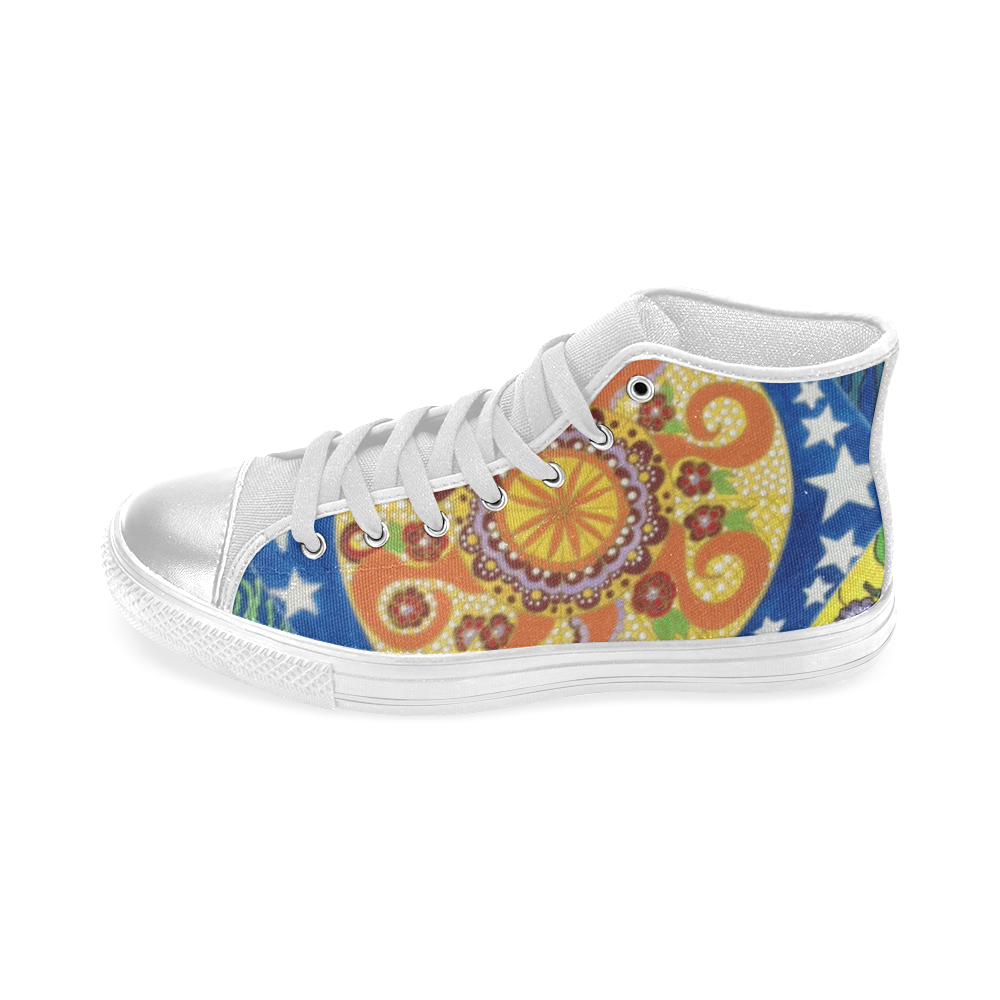 Mandala Design Women's Classic High Top Canvas Shoes (Model 017)