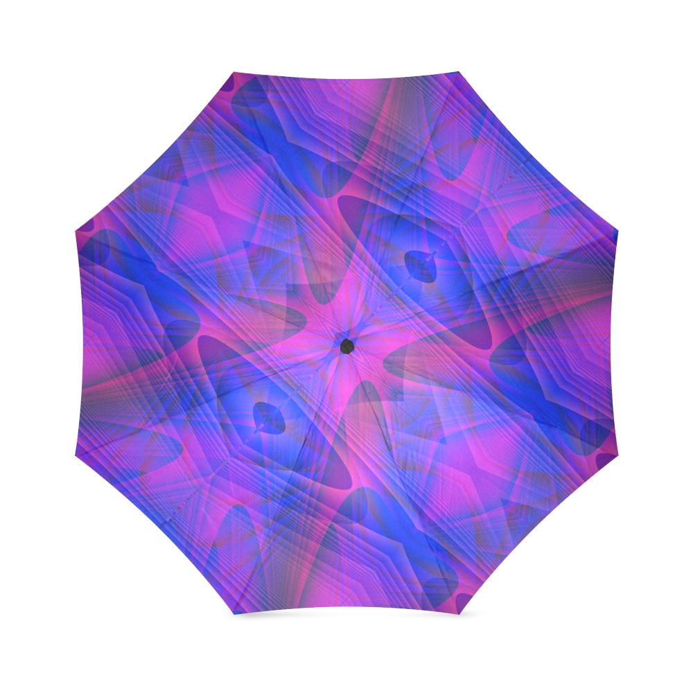 Blue and Purple Modern Abstract Foldable Umbrella (Model U01)