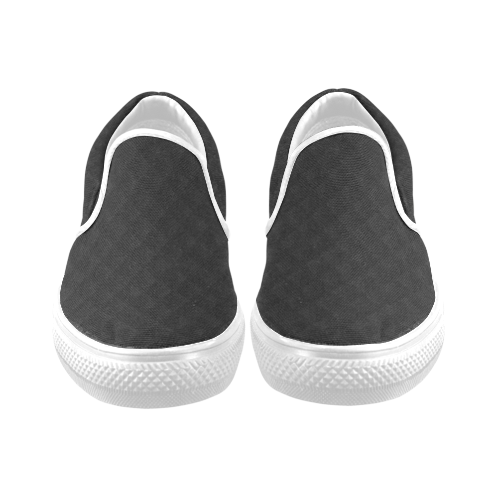 Black_Pattern_20160701 Women's Unusual Slip-on Canvas Shoes (Model 019)
