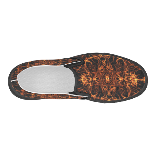 Orange SILK Arts Fractal Women's Slip-on Canvas Shoes (Model 019)