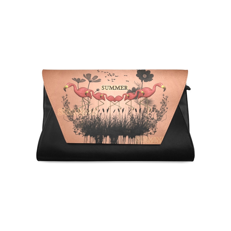 Summer design with flamingo Clutch Bag (Model 1630)