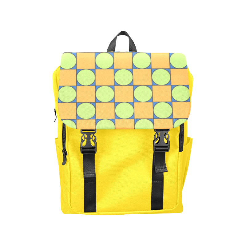 Green and Orange Geometric Pattern Casual Shoulders Backpack (Model 1623)