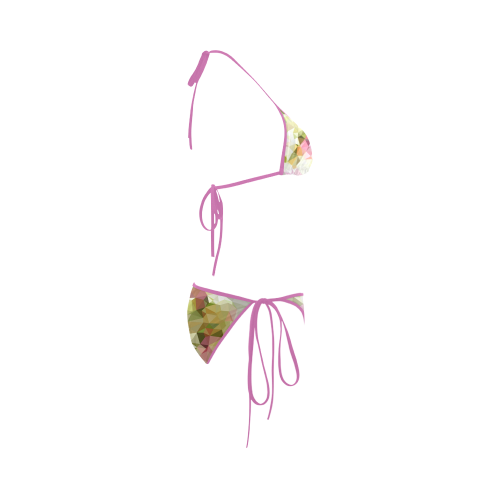 Low Poly Pastel Flowers Custom Bikini Swimsuit