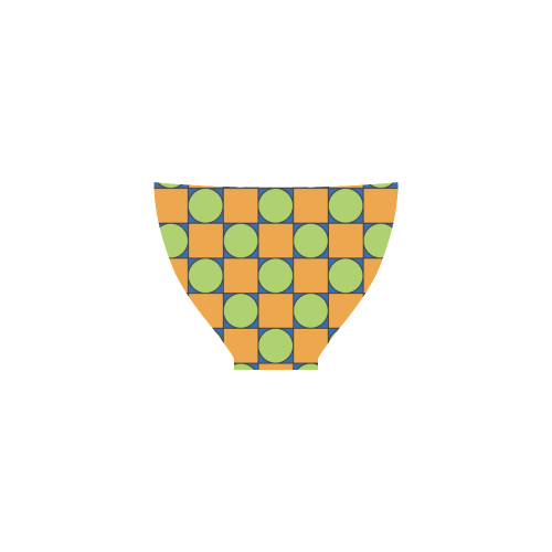 Green and Orange Geometric Pattern Custom Bikini Swimsuit