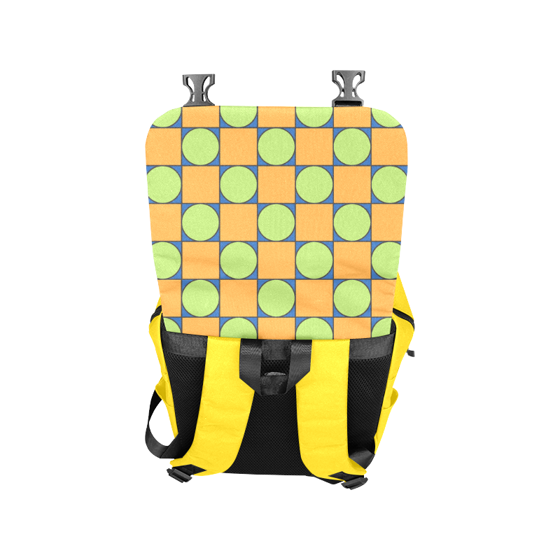 Green and Orange Geometric Pattern Casual Shoulders Backpack (Model 1623)