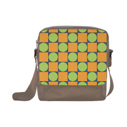 Green and Orange Geometric Pattern Crossbody Nylon Bags (Model 1633)