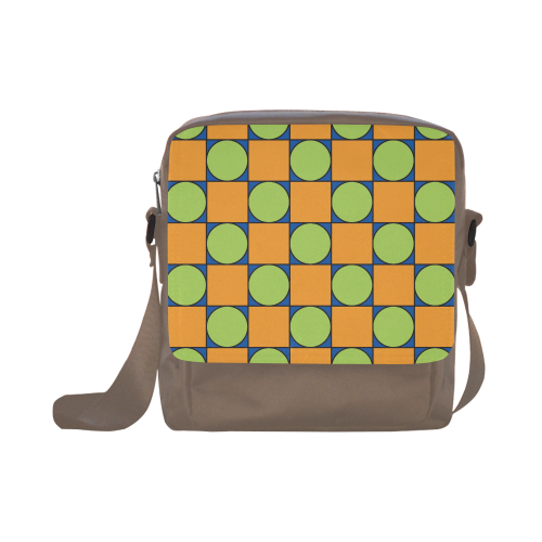 Green and Orange Geometric Pattern Crossbody Nylon Bags (Model 1633)