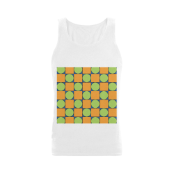 Green and Orange Geometric Pattern Plus-size Men's Shoulder-Free Tank Top (Model T33)