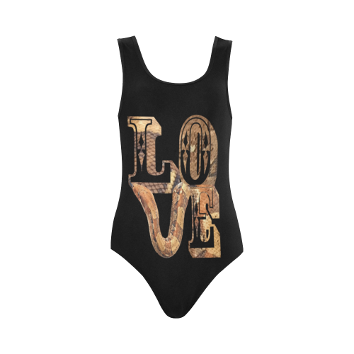 Snake Skin Love Vest One Piece Swimsuit (Model S04)