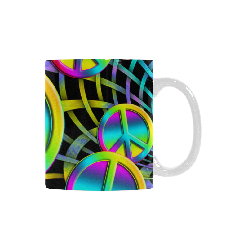 Colorful Peace Pattern White Mug(11OZ)