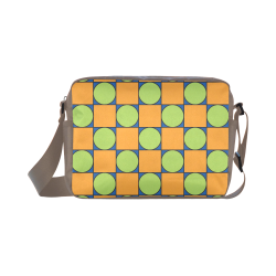 Green and Orange Geometric Pattern Classic Cross-body Nylon Bags (Model 1632)