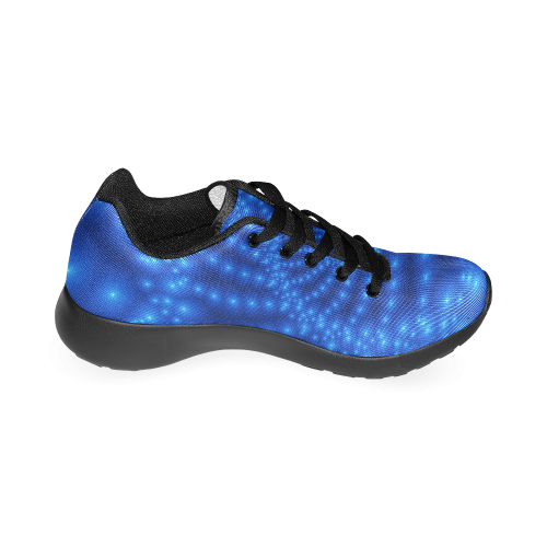 Glossy Blue Beads Spiral Fractal Women’s Running Shoes (Model 020)