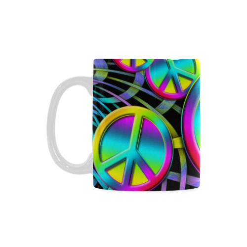 Colorful Peace Pattern White Mug(11OZ)