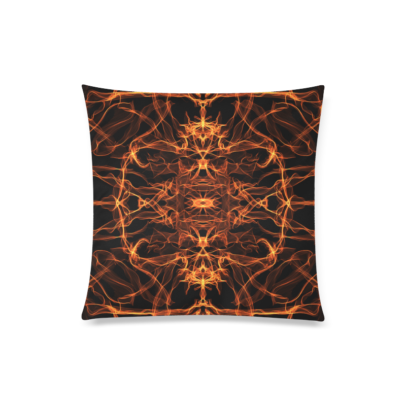 Orange SILK Arts Fractal Custom Zippered Pillow Case 20"x20"(Twin Sides)