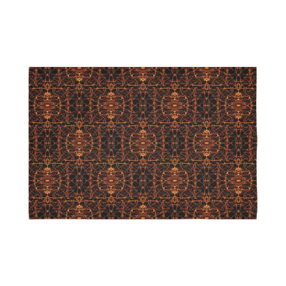 Orange SILK Arts Fractal Cotton Linen Wall Tapestry 90"x 60"