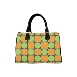 Green and Orange Geometric Pattern Boston Handbag (Model 1621)