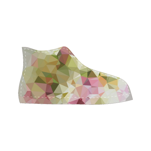 Low Poly - Pastel Flowers Women's Classic High Top Canvas Shoes (Model 017)