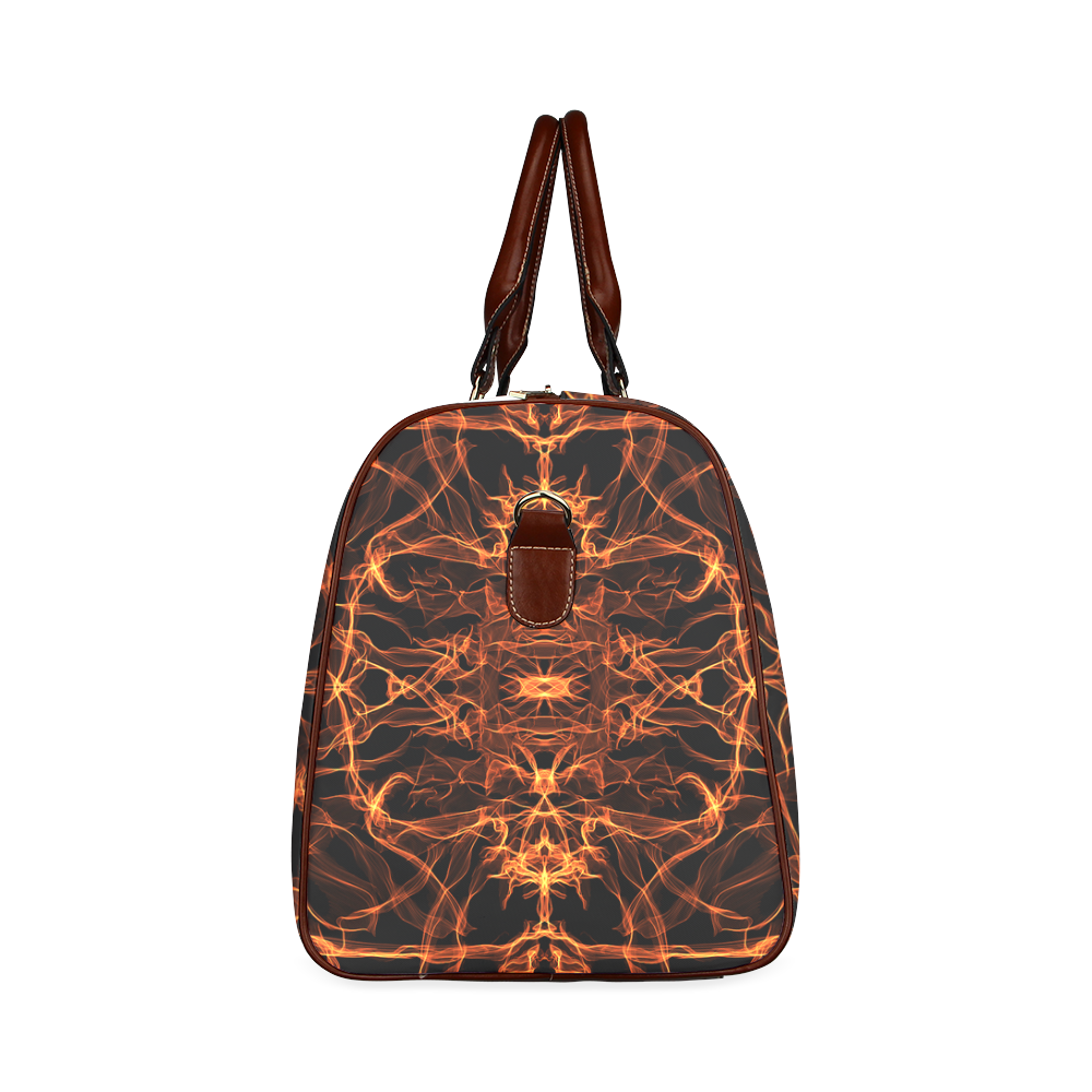 Orange SILK Arts Fractal Waterproof Travel Bag/Large (Model 1639)