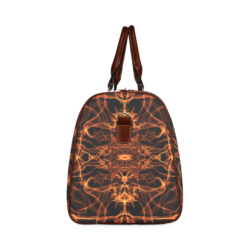 Orange SILK Arts Fractal Waterproof Travel Bag/Large (Model 1639)