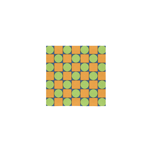 Green and Orange Geometric Pattern Square Towel 13“x13”