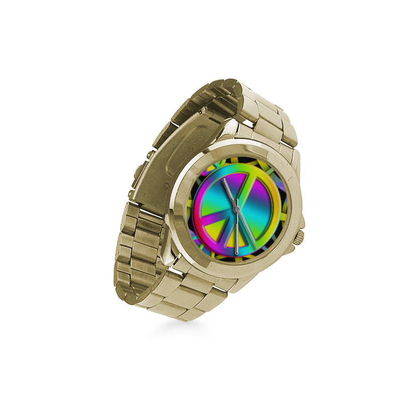 Colorful Peace Pattern Custom Gilt Watch(Model 101)