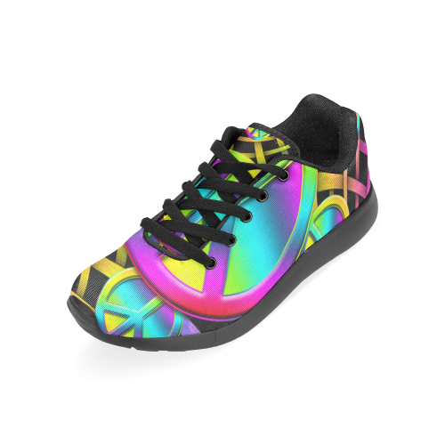 Colorful Peace Pattern Women’s Running Shoes (Model 020)
