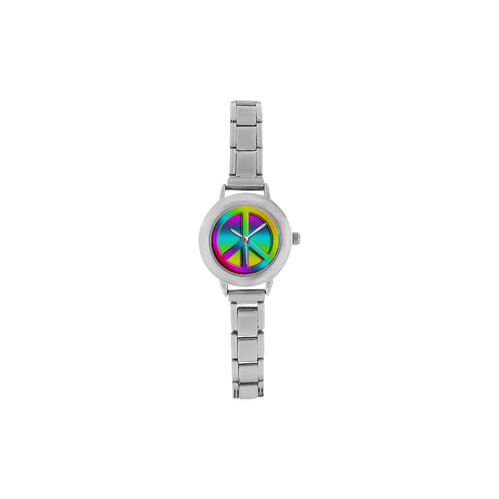 Colorful Peace Pattern Women's Italian Charm Watch(Model 107)