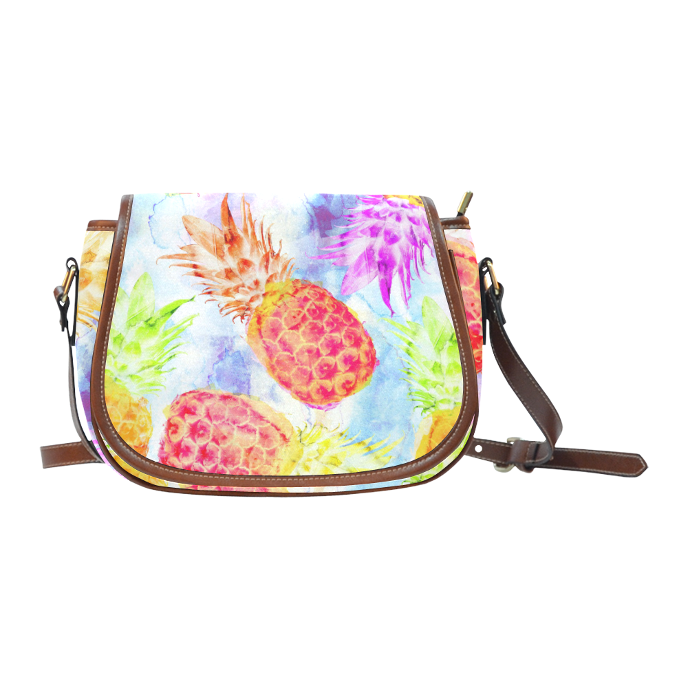 Pineapples Saddle Bag/Small (Model 1649) Full Customization
