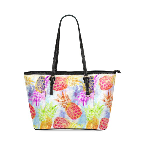 Pineapples Leather Tote Bag/Large (Model 1640)