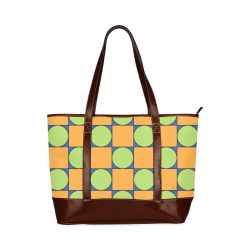 Green and Orange Geometric Pattern Tote Handbag (Model 1642)