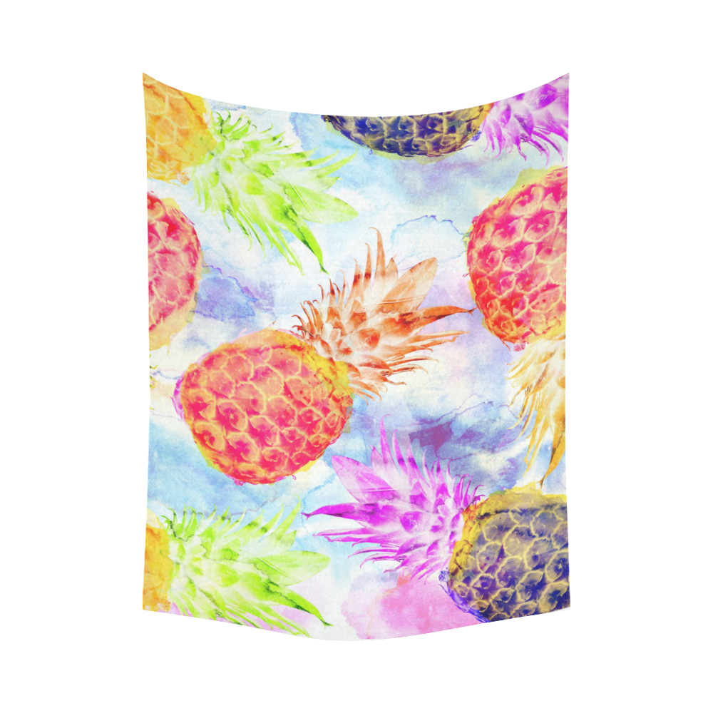 Pineapples Cotton Linen Wall Tapestry 80"x 60"