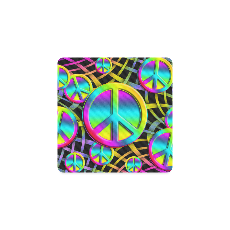 Colorful Peace Pattern Square Coaster