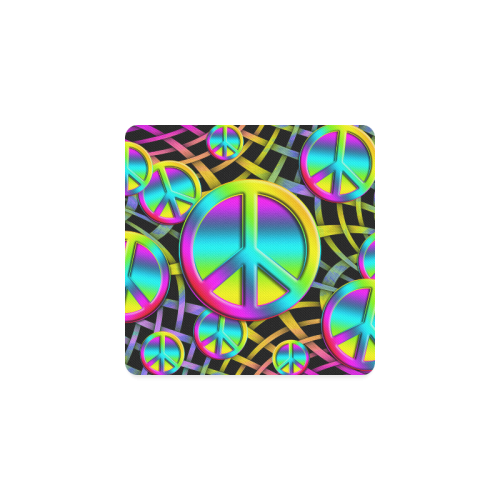 Colorful Peace Pattern Square Coaster