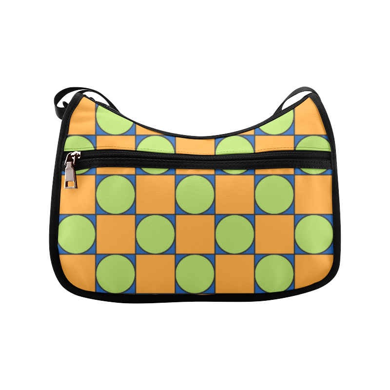Green and Orange Geometric Pattern Crossbody Bags (Model 1616)