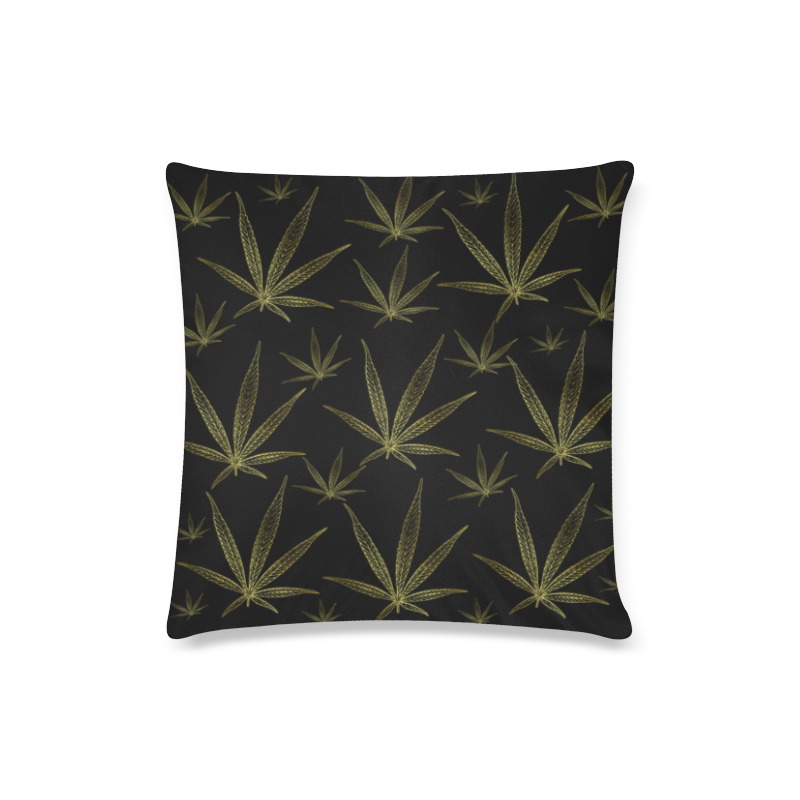 cannabis leaf Custom Zippered Pillow Case 16"x16"(Twin Sides)