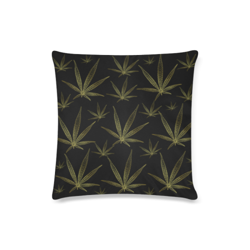 cannabis leaf Custom Zippered Pillow Case 16"x16"(Twin Sides)