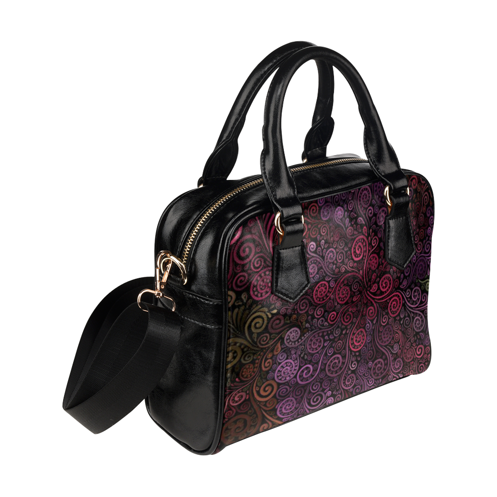 Psychedelic 3D Rose Shoulder Handbag (Model 1634)