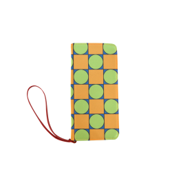 Green and Orange Geometric Pattern Women's Clutch Wallet (Model 1637)