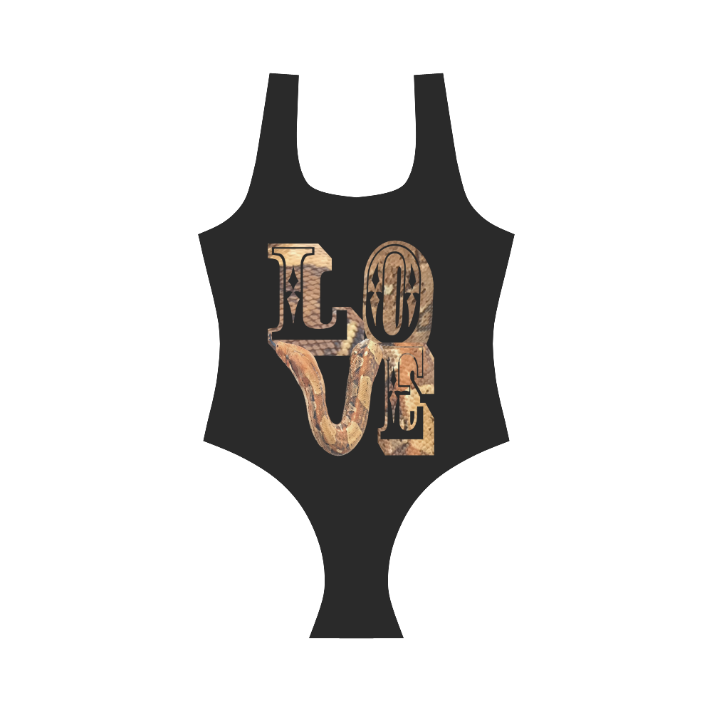 Snake Skin Love Vest One Piece Swimsuit (Model S04)