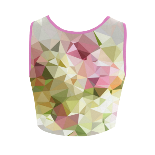 Low Poly Pastel Flowers Women's Crop Top (Model T42)