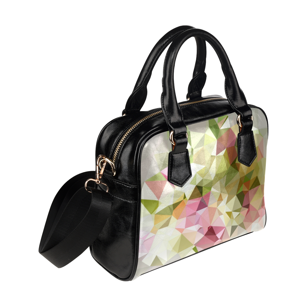 Low Poly Pastel Flowers Shoulder Handbag (Model 1634)